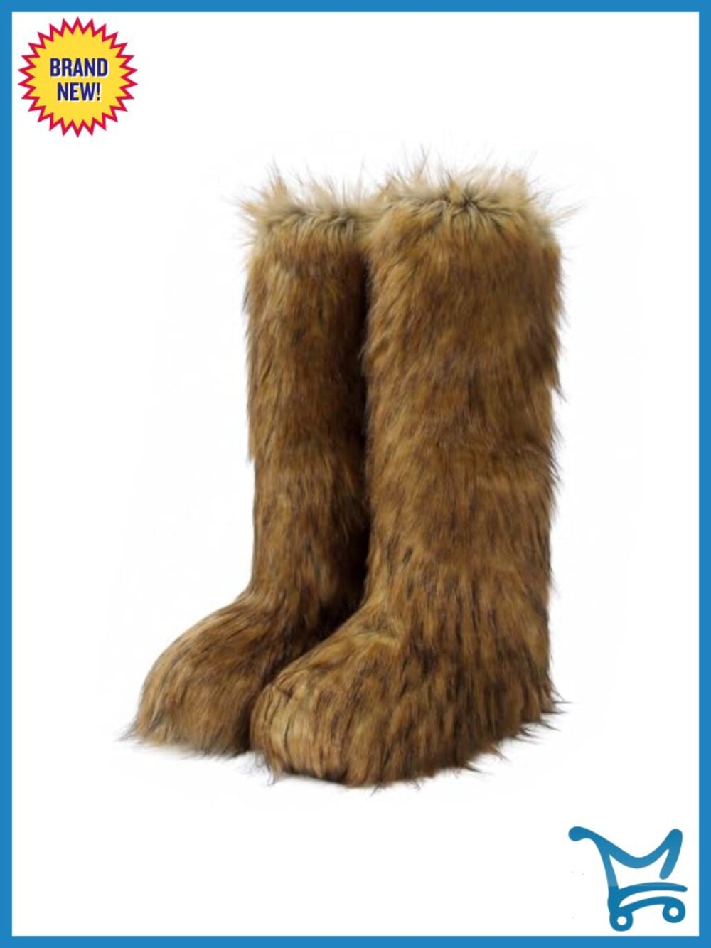 Faux Fur Snow Boots Fuzzy Fluffy Furry Tall Knee High Women's Winter Warm